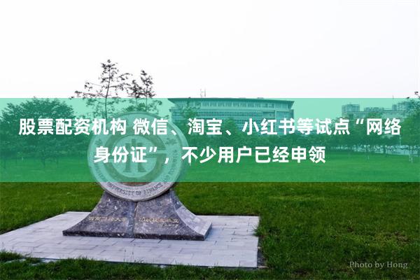 股票配资机构 微信、淘宝、小红书等试点“网络身份证”，不少用户已经申领