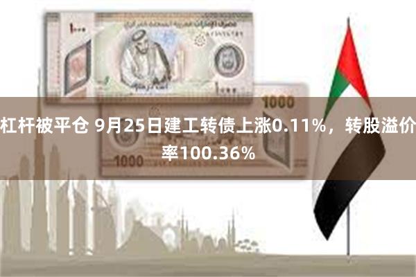 杠杆被平仓 9月25日建工转债上涨0.11%，转股溢价率100.36%