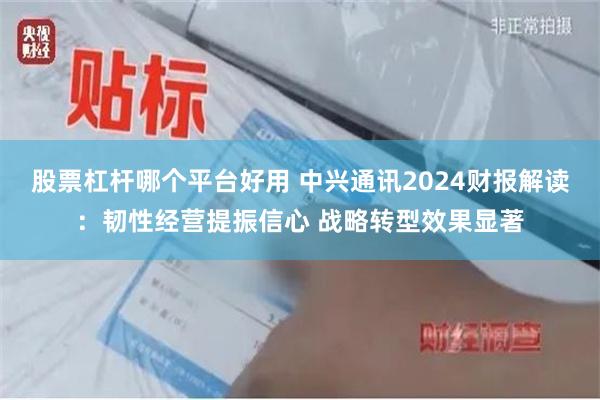 股票杠杆哪个平台好用 中兴通讯2024财报解读：韧性经营提振信心 战略转型效果显著